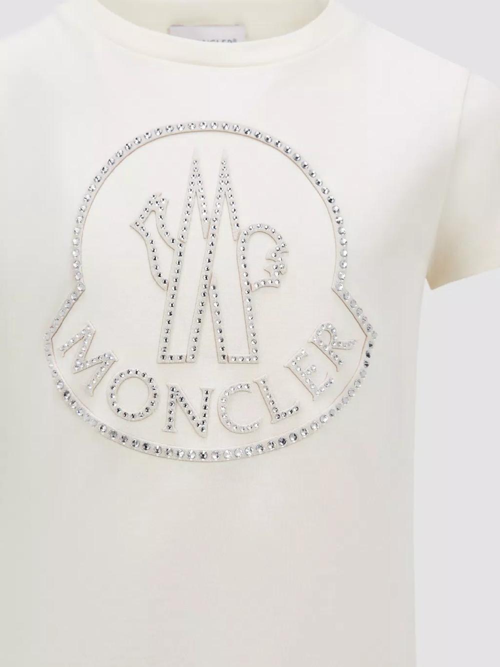 MONCLER Kids T-shirt with crystal logo Fino Al -60%