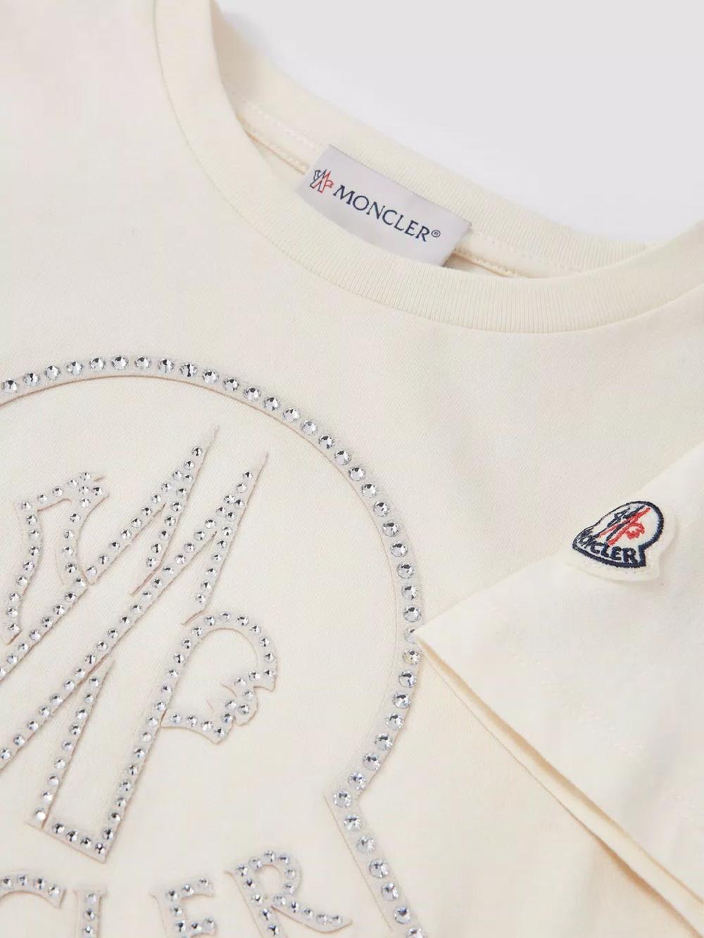MONCLER Kids T-shirt with crystal logo Fino Al -60%