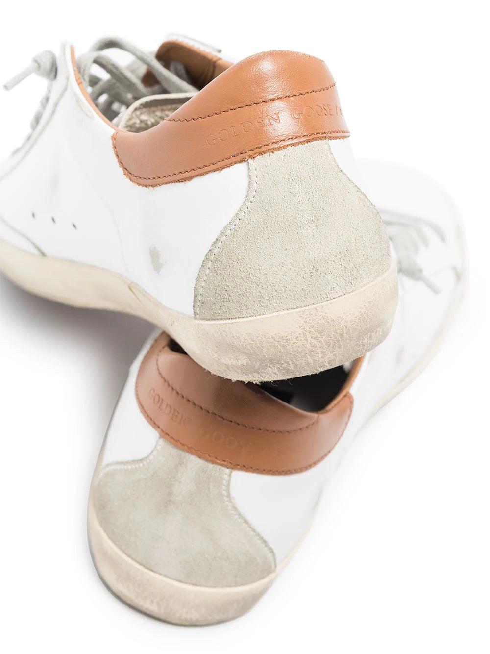 Golden Goose Super-star with suede star and brown heel tab In Vendita