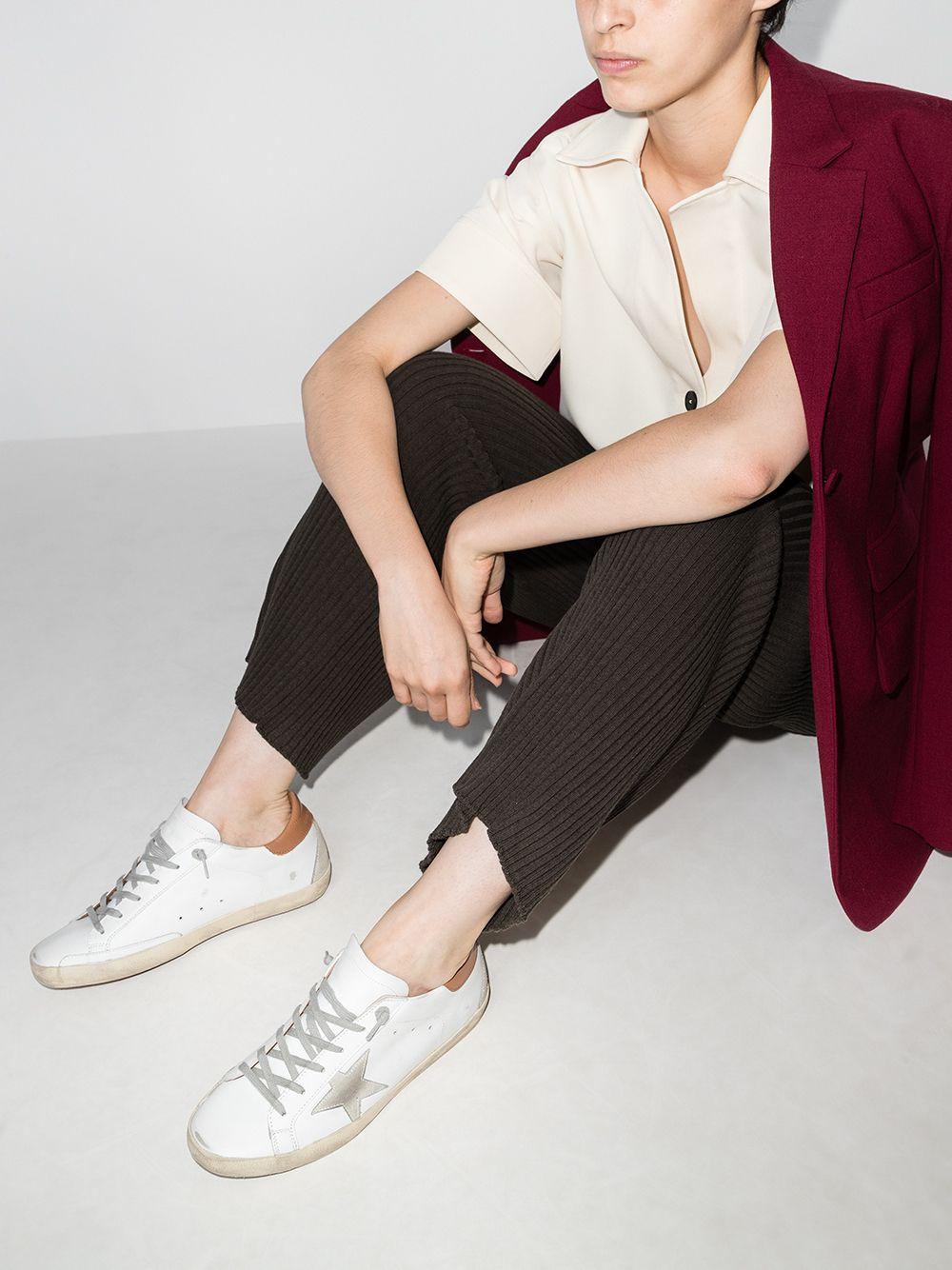 Golden Goose Super-star with suede star and brown heel tab In Vendita