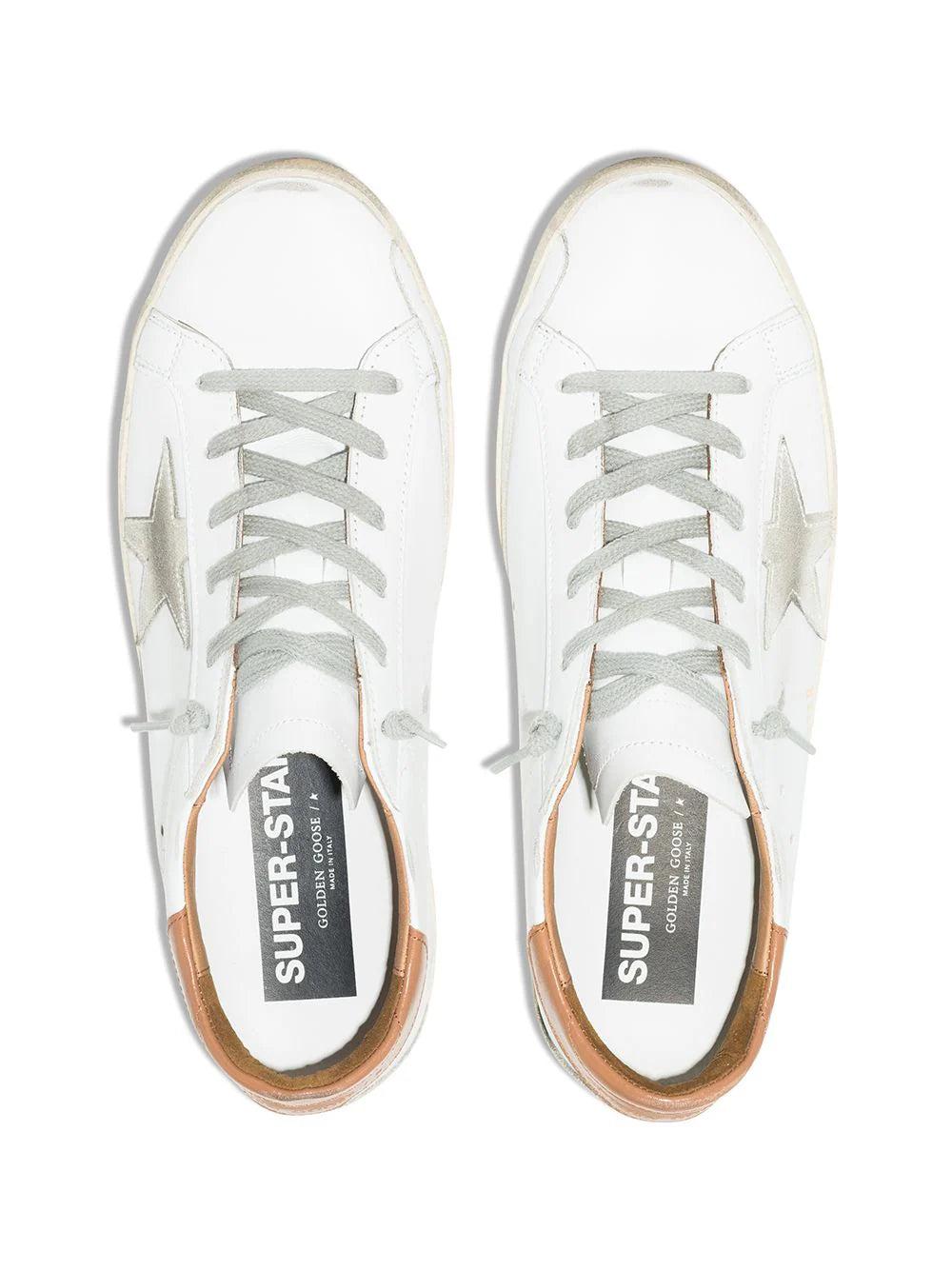 Golden Goose Super-star with suede star and brown heel tab In Vendita