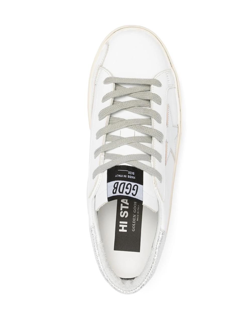 Golden Goose Hi star with metallic silver star and heel tab Saldi Di Fabbrica