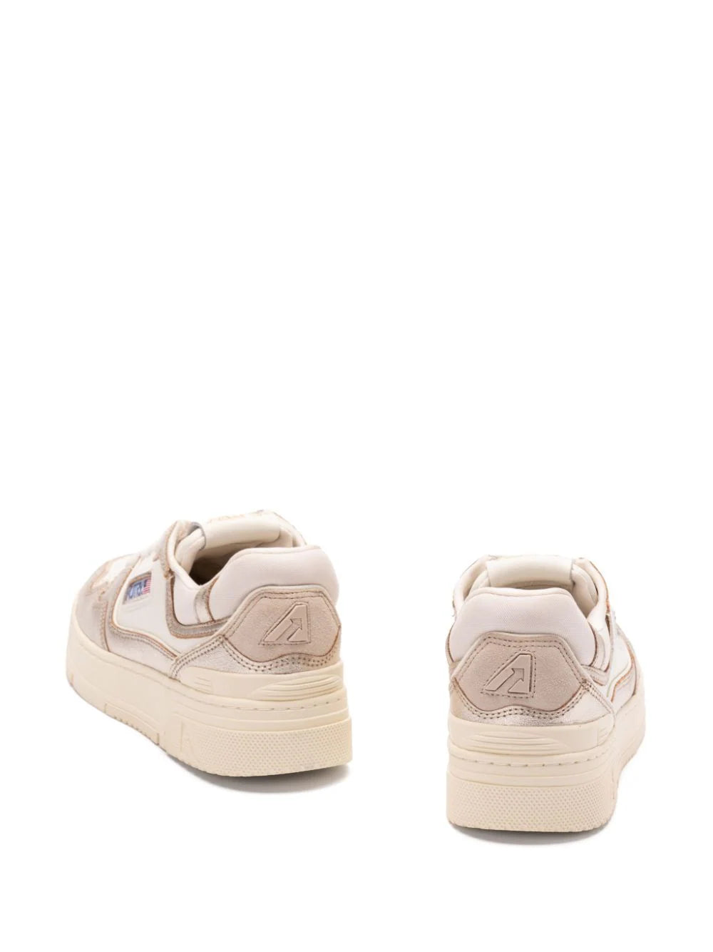 AUTRY Clc low sneakers in platinum leather and suede Presa