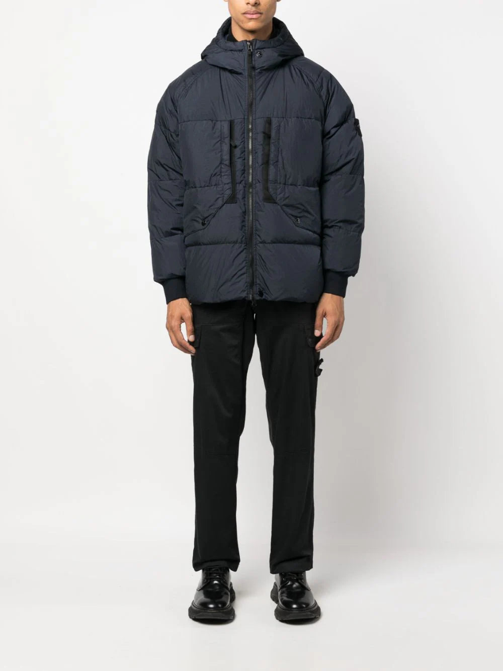 STONE ISLAND 40723 garment dyed crinkle reps recycled nylon down In Vendita