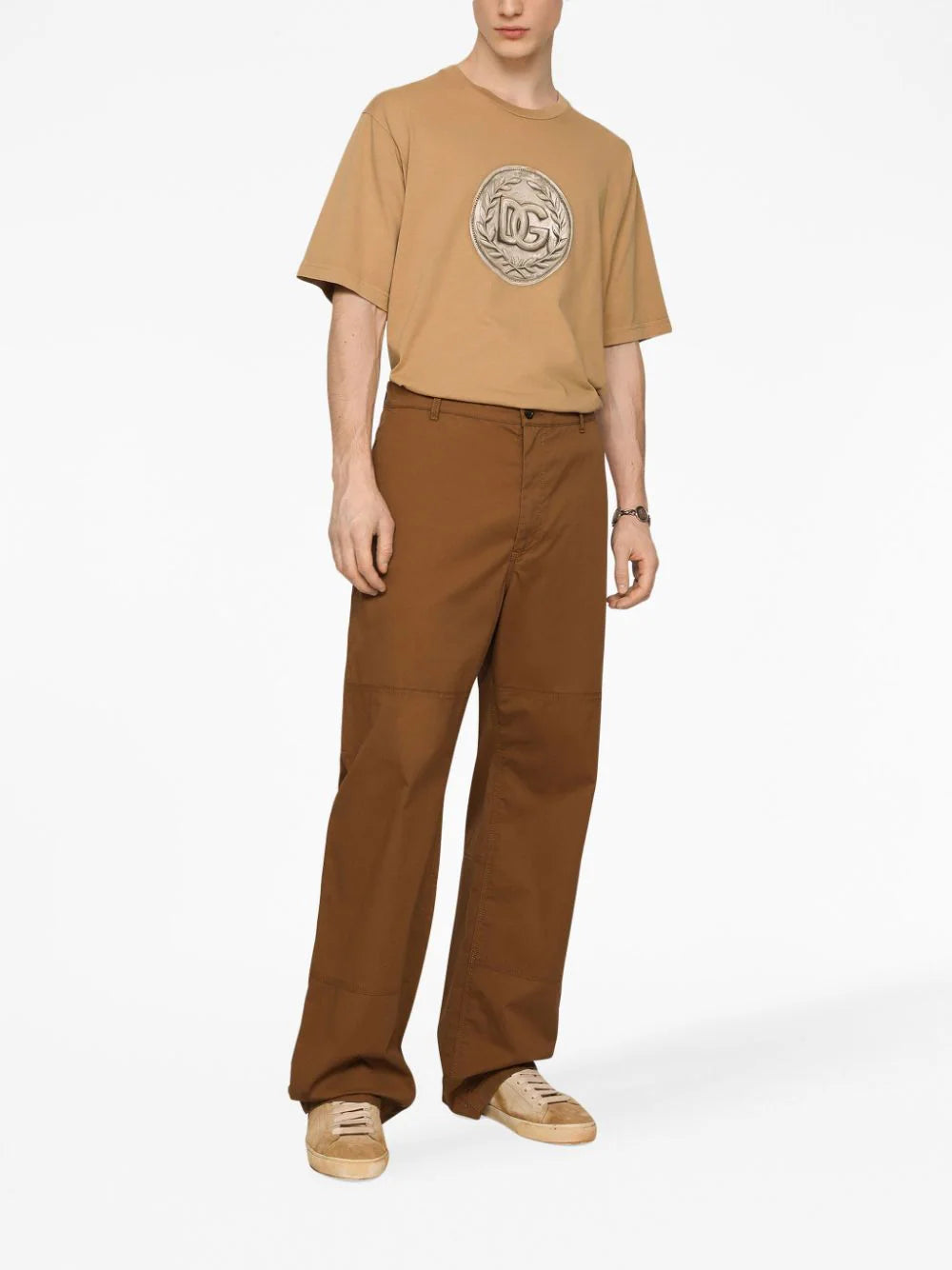 Dolce & Gabbana Worker pants with brand plate Sconto