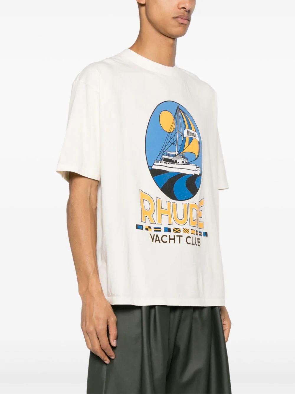 Rhude Yacht club t-shirt Moda