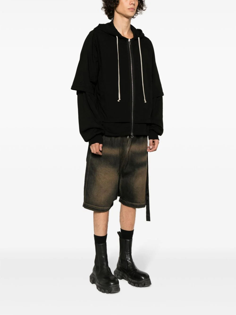 Rick Owens DRKSHDW Zipped hustler hoodie Offerta per la Festa della Mamma