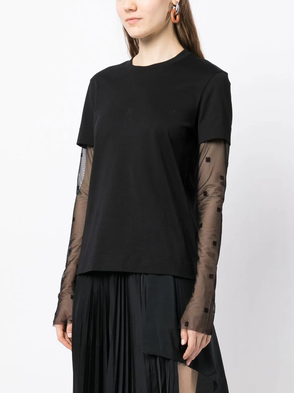 Givenchy 4g plumetis cotton and tulle t-shirt Ultimi tre giorni