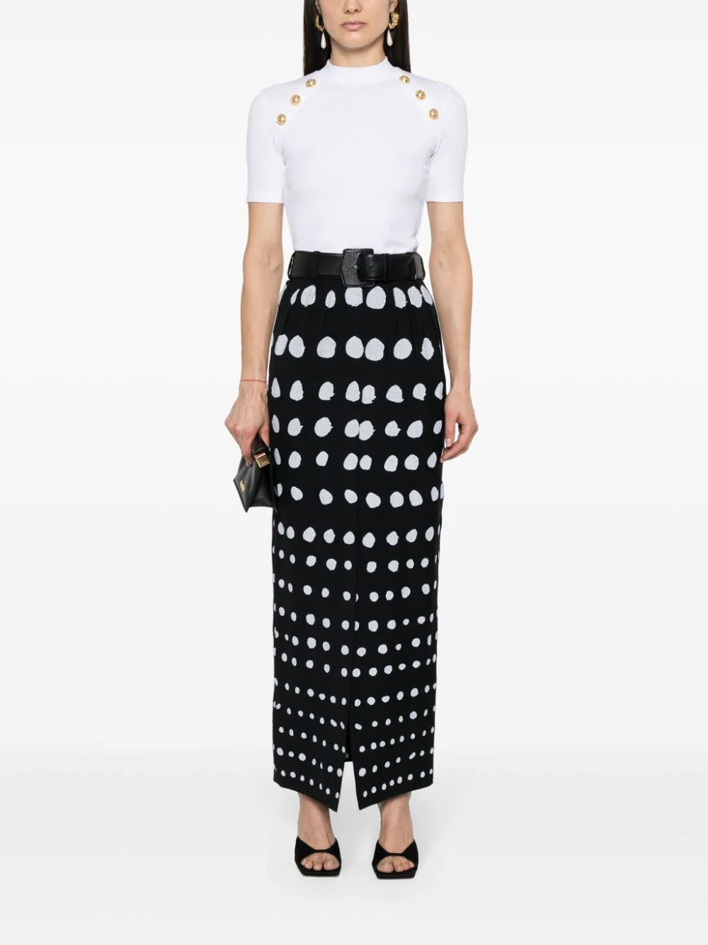 BALMAIN 6-button jersey t-shirt In vendita