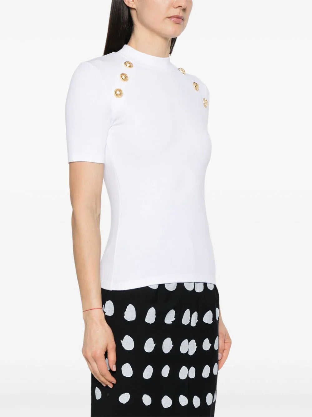 BALMAIN 6-button jersey t-shirt In vendita