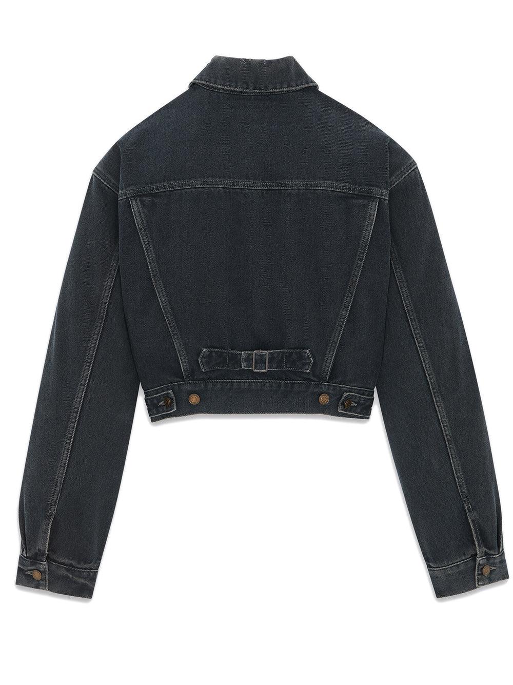 Saint Laurent 80s jacket in dark blue black denim Duty-free