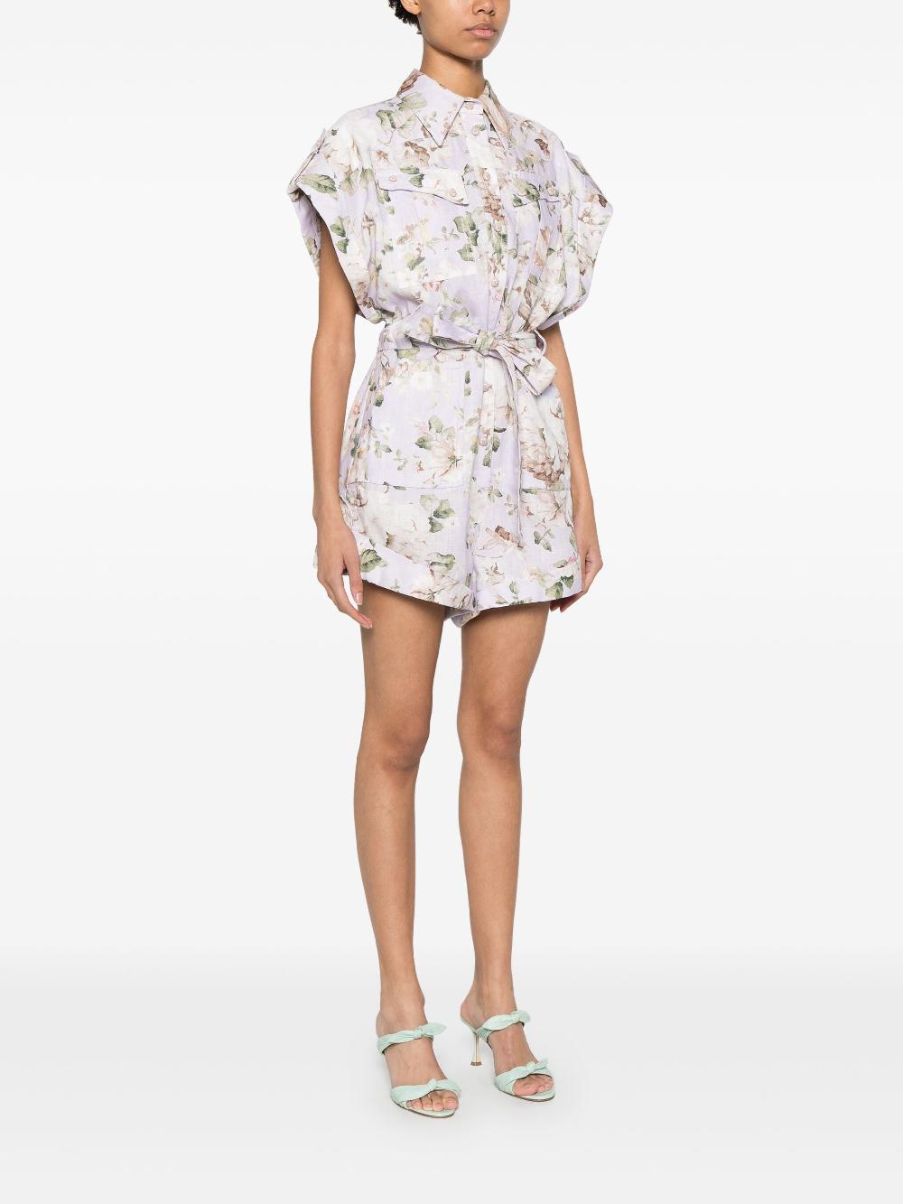 ZIMMERMANN Acacia pocket playsuit Consegna Veloce