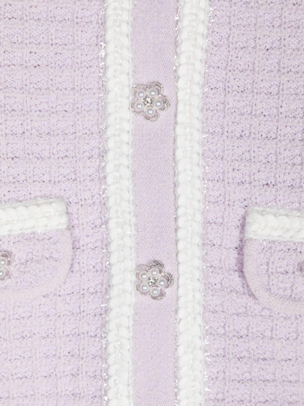 SELF PORTRAIT Kids Lilac knit cardigan Flash Sale