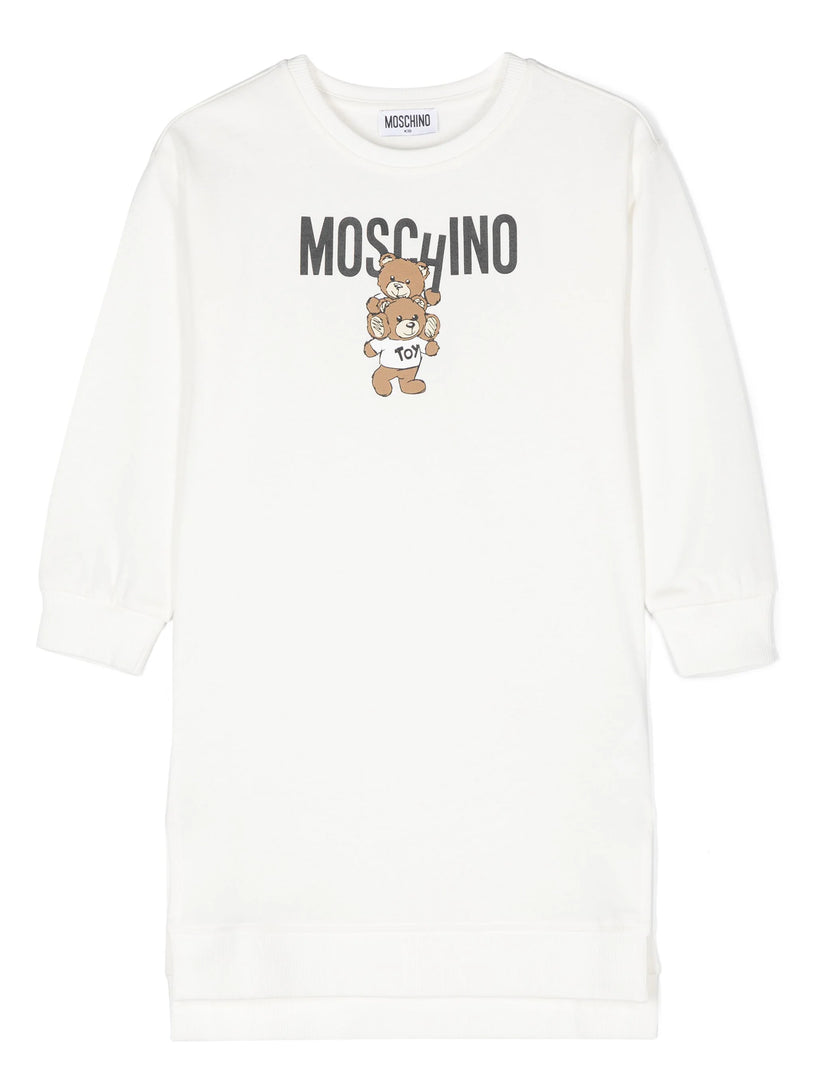 Moschino Kids Sweatshirt dress with teddy bear Online Outlet