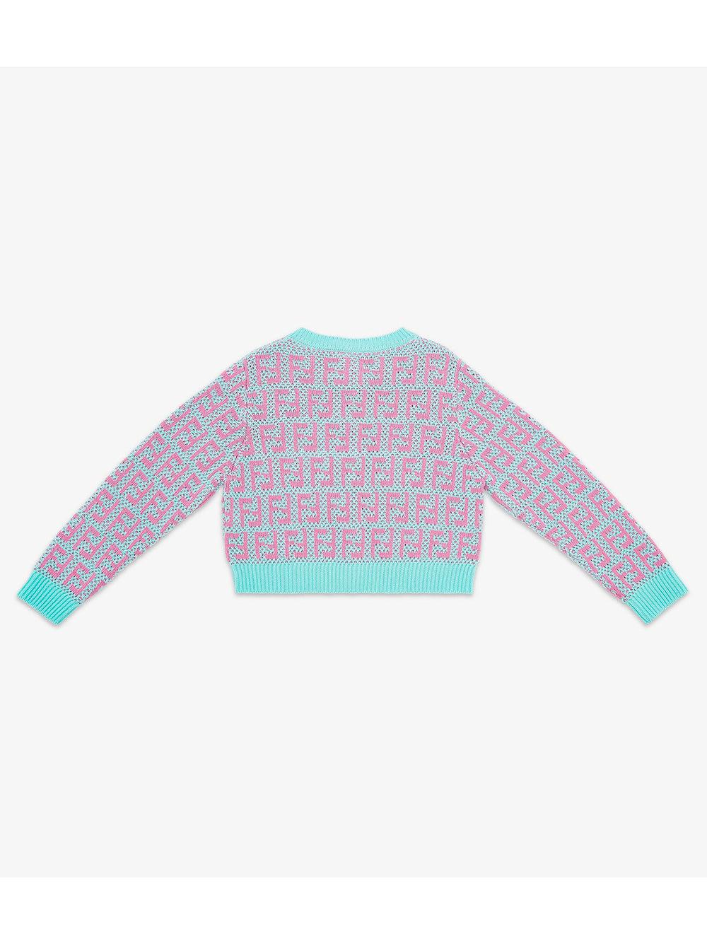 FENDI Kids Junior multicolor crochet cotton cardigan Offerte stagionali
