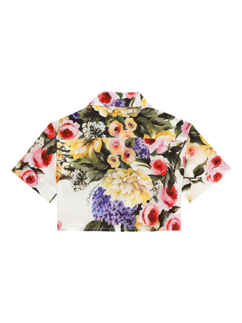 Dolce & Gabbana Kids Garden-print poplin shirt Comprane uno, ottenene uno gratis