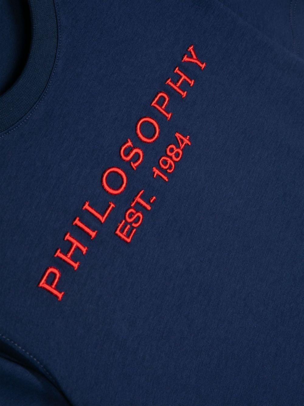 Philosophy Kids T-shirt with logo embroidery Promozione temporanea