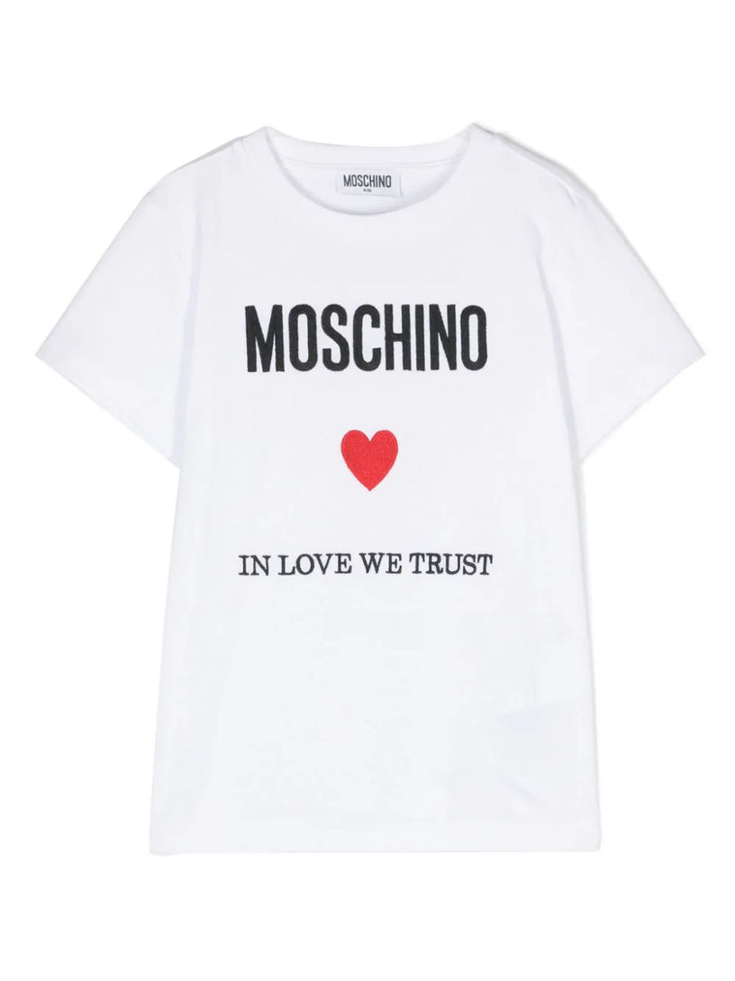 Moschino Kids In love we trust t-shirt Enormi sconti