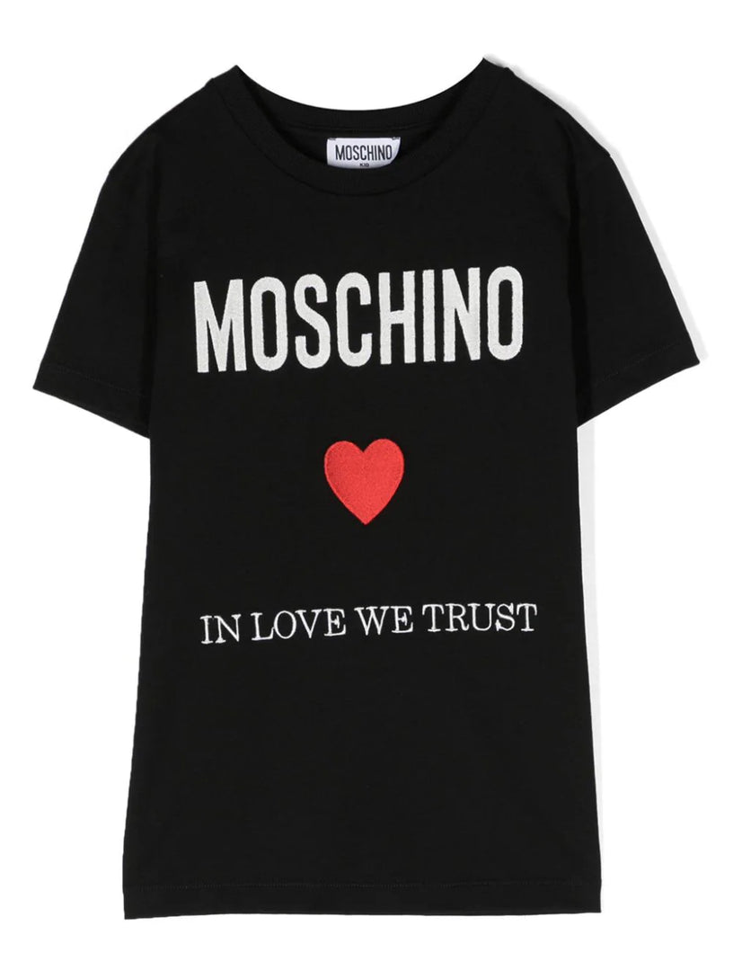 Moschino Kids In love we trust t-shirt 50% di sconto con spedizione gratuita