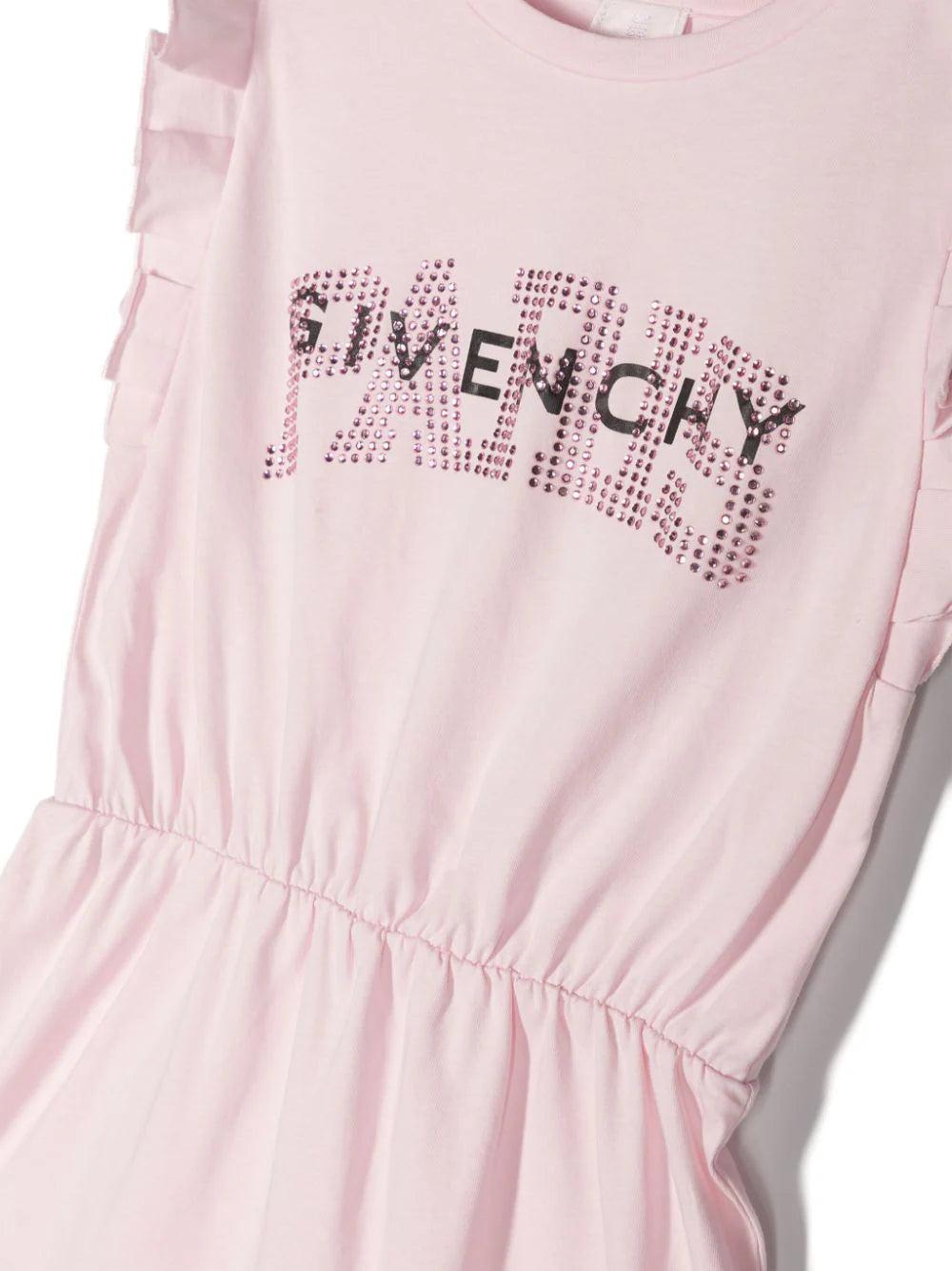 Givenchy Kids Dress with logo and rhinestones Consegna Veloce