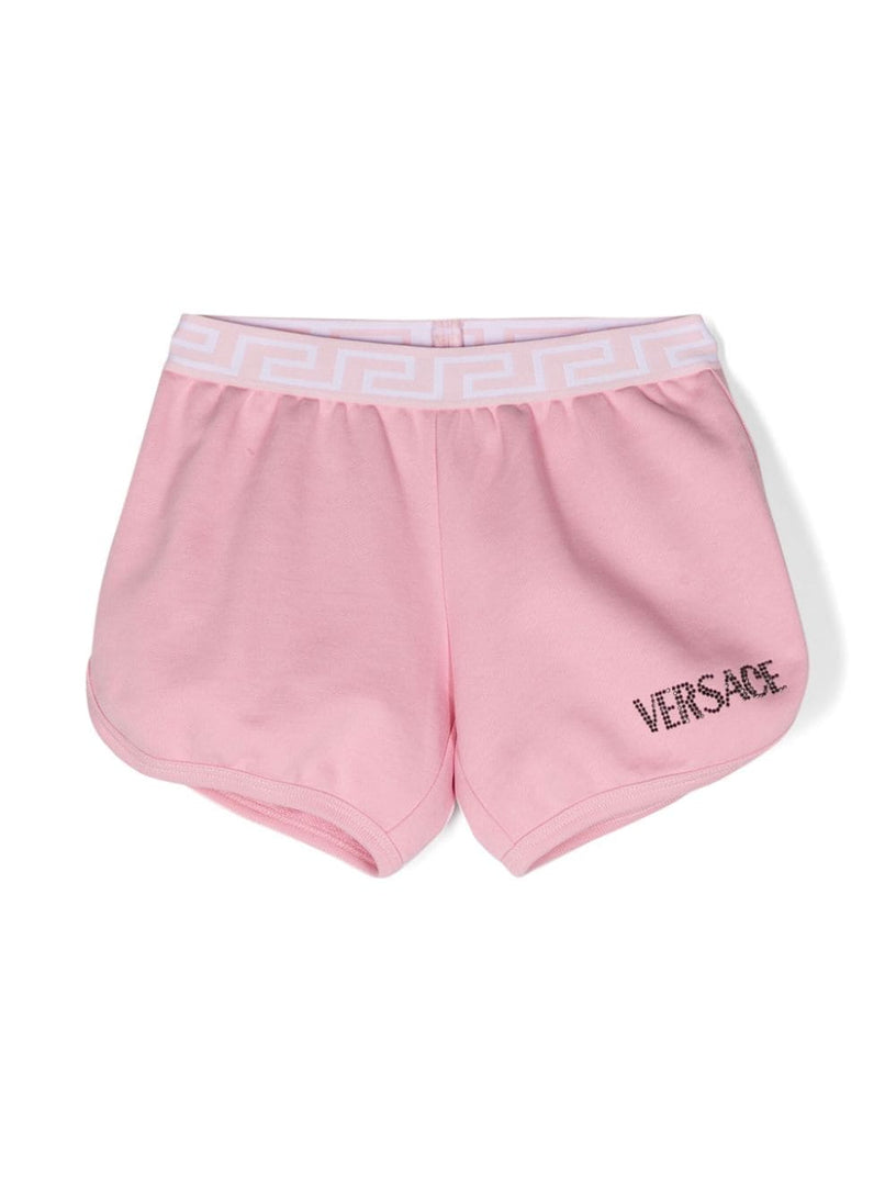 VERSACE Kids Kids shorts with greca and crystals border Novità