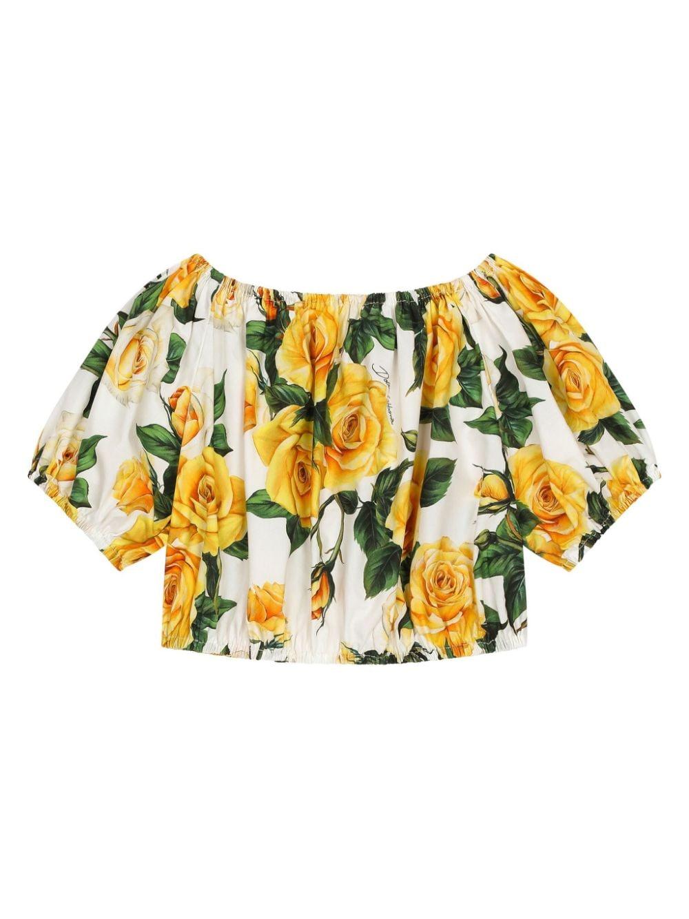 Dolce & Gabbana Kids Blouse with flower print Offerte