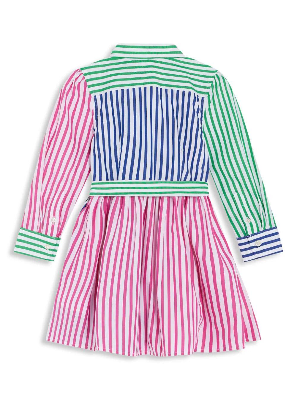 Ralph Lauren Kids Striped cotton poplin fun shirtdress In Saldo