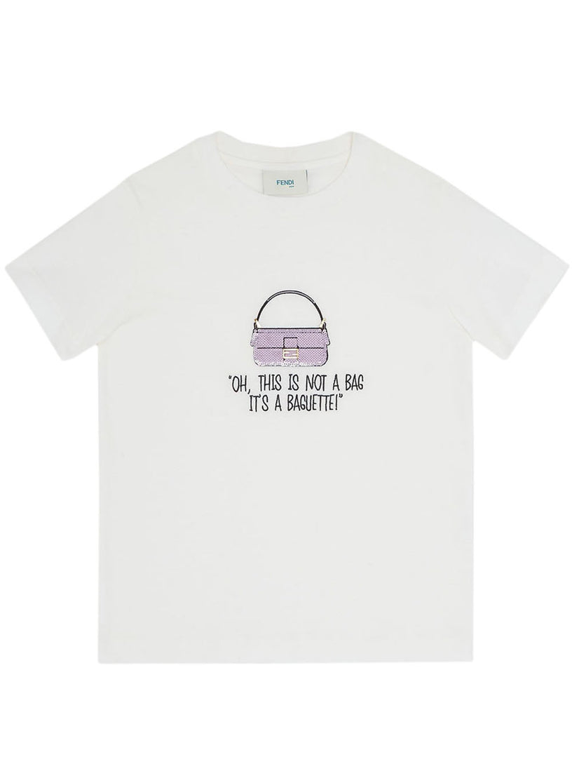 FENDI Kids T-shirt with embroidery Offerta speciale
