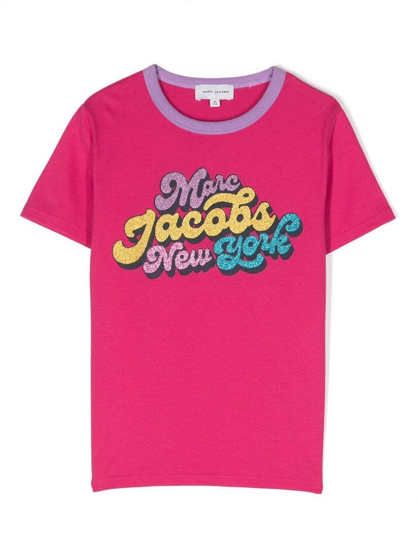 Marc Jacobs Kids Glitter logo-print t-shirt Comprare a buon mercato