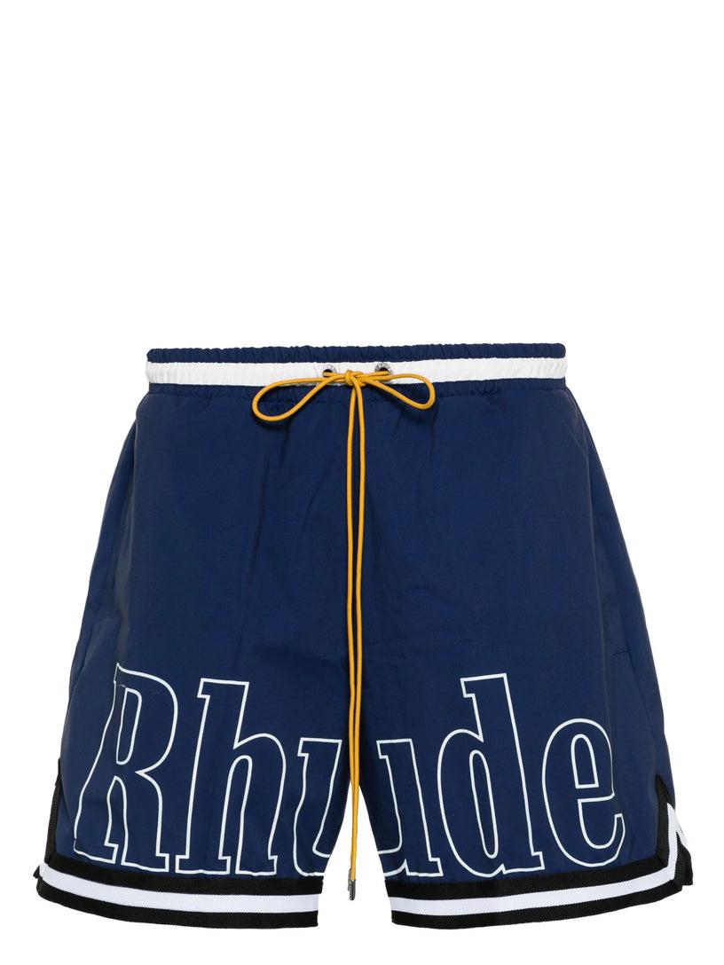 Rhude Basket logo swim shorts Lightning offer