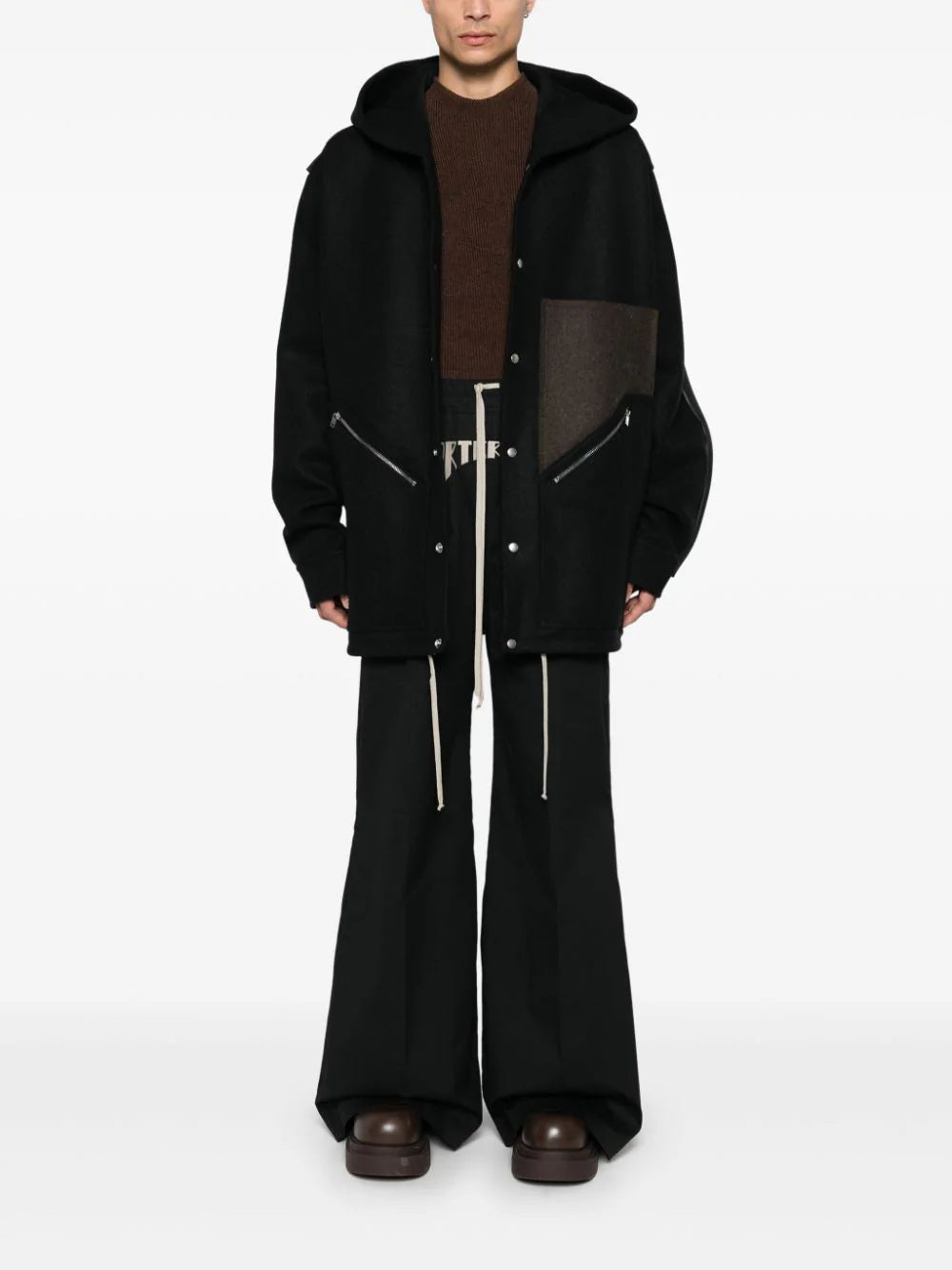 RICK OWENS Porterville wide bela pants Fino Al -60%