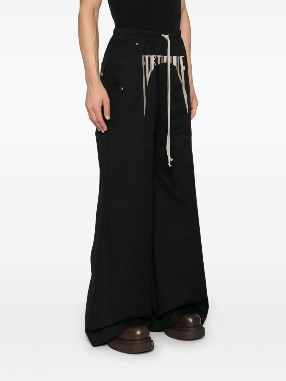 RICK OWENS Porterville wide bela pants Fino Al -60%