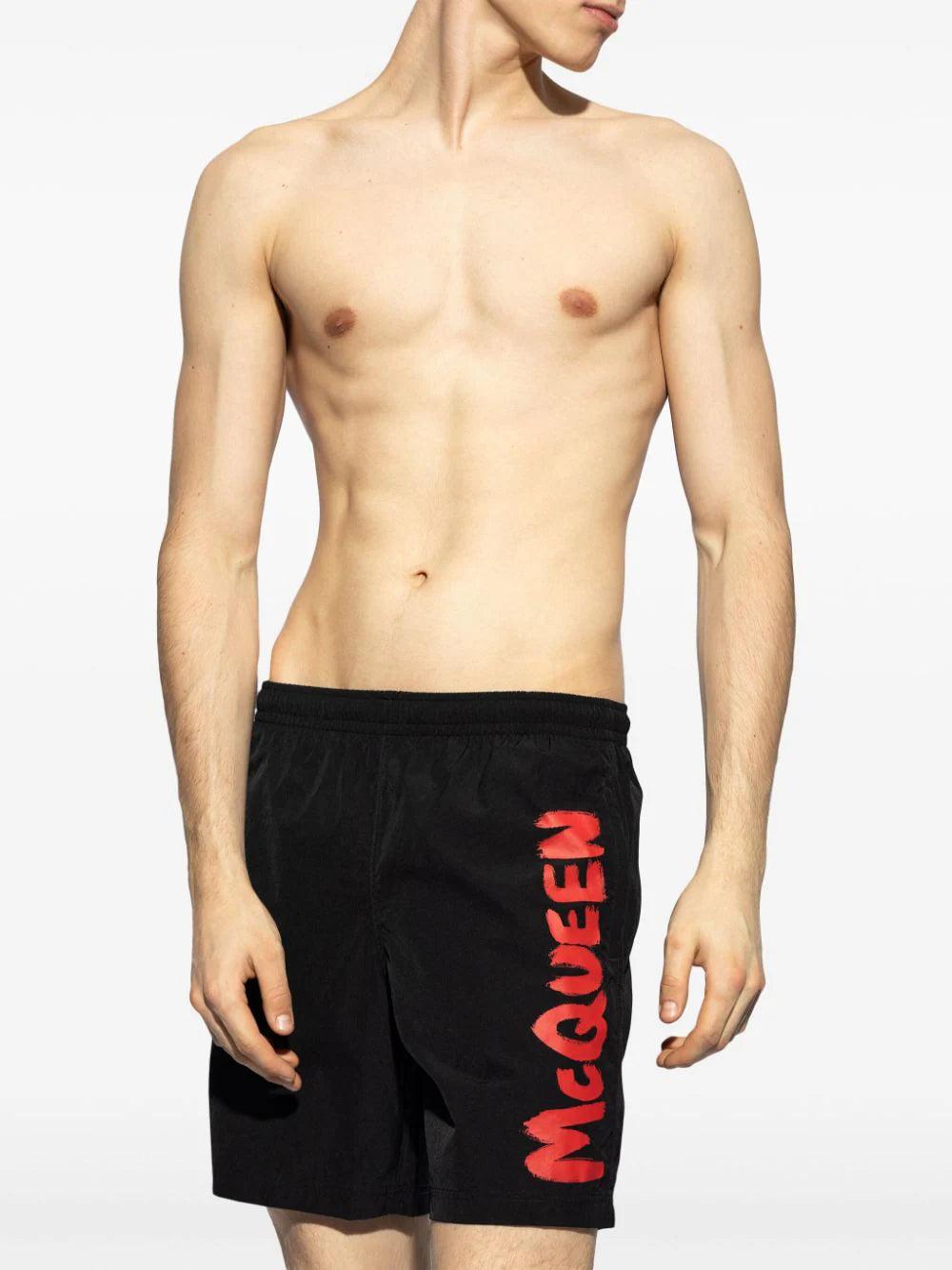 Alexander McQueen Graffiti swim short Offerte esclusive