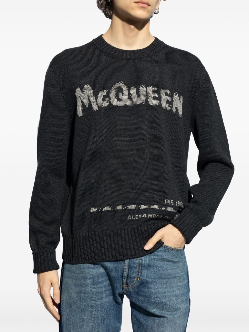 Alexander McQueen Pullover girocollo mcqueen graffiti Offerte giornaliere