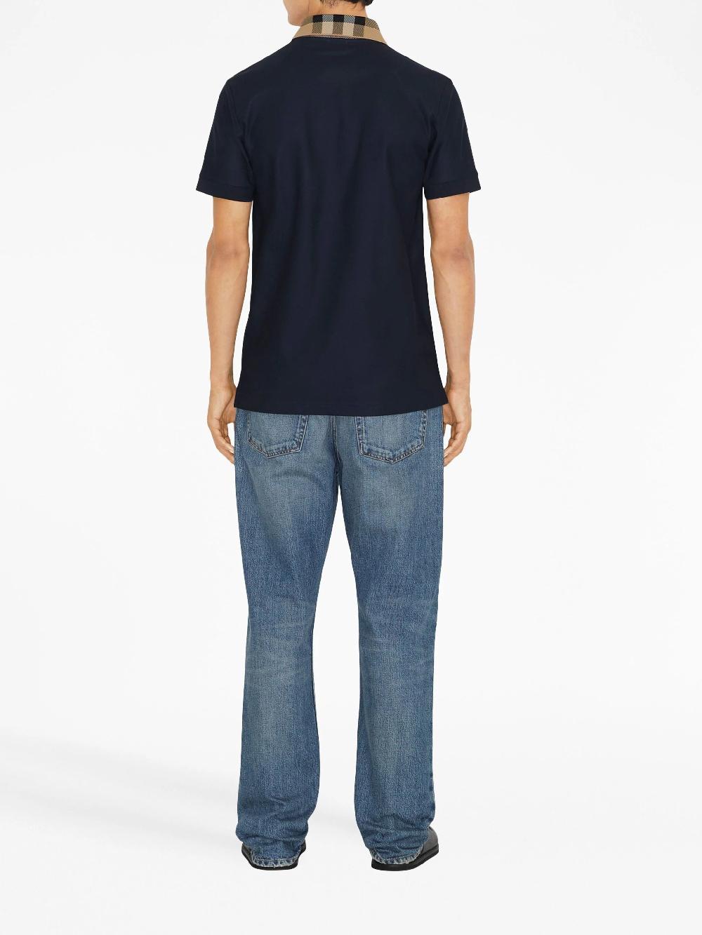 Burberry Check collar polo shirt Fino al 50% di sconto