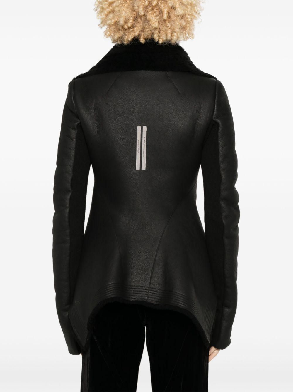 RICK OWENS Naska biker in merino shearling In Linea