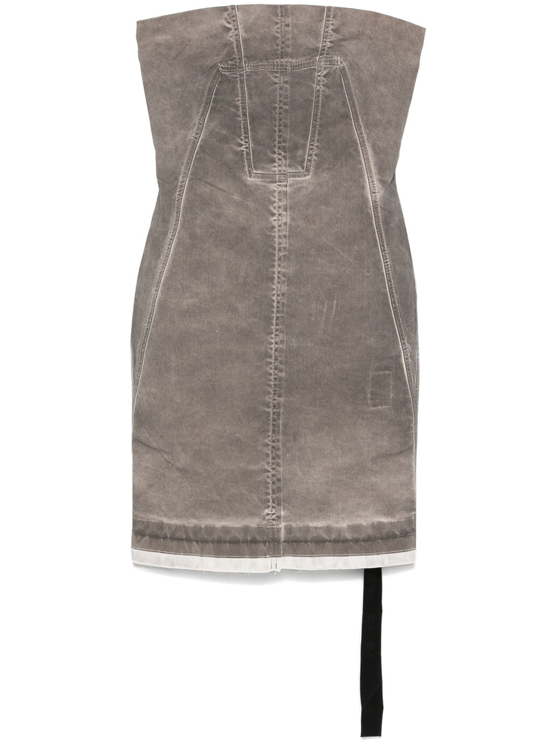 Rick Owens DRKSHDW Splintered denim bustier dress Consegna Veloce