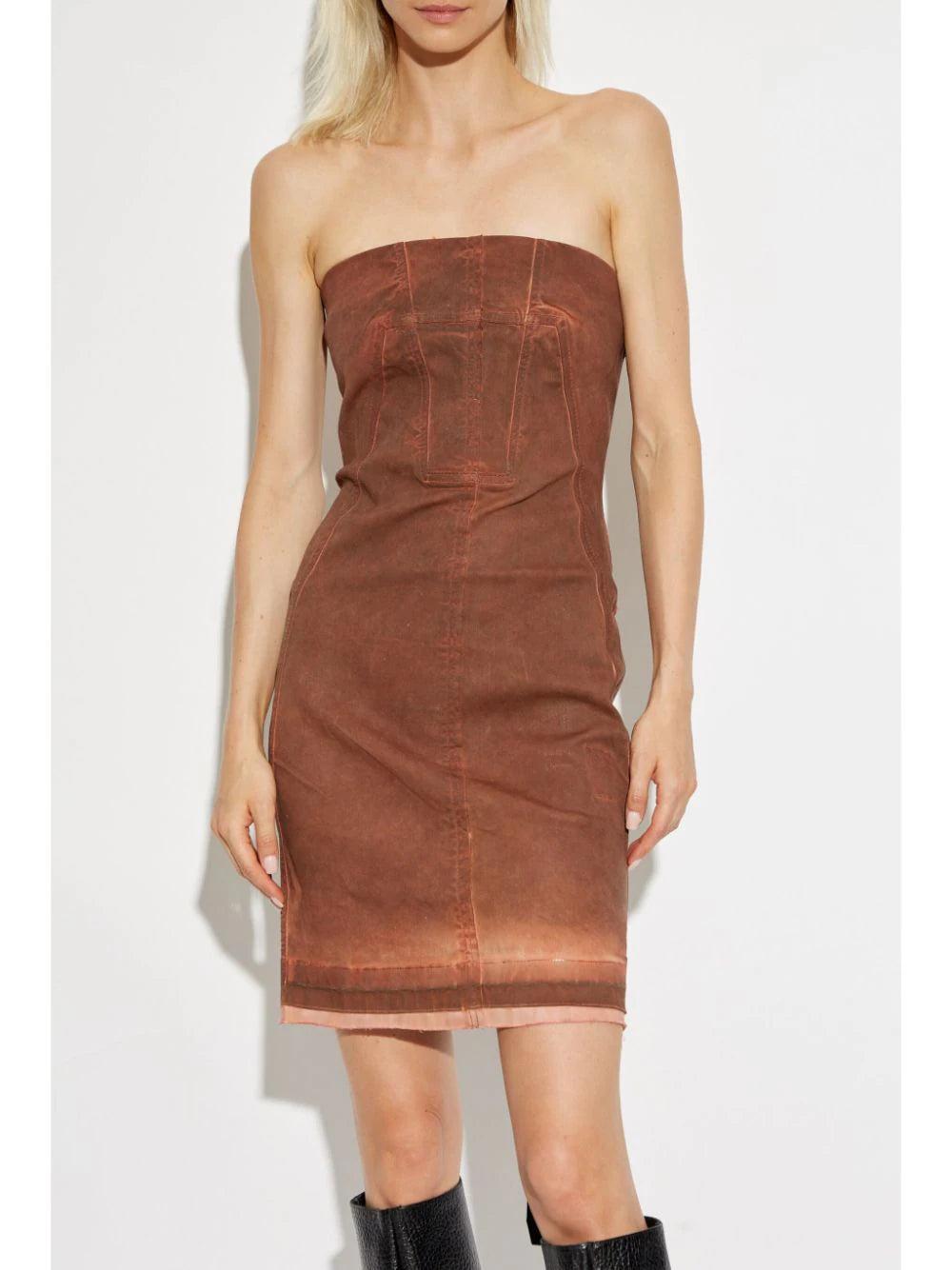 Rick Owens DRKSHDW Splintered denim bustier dress Promozione Limitata