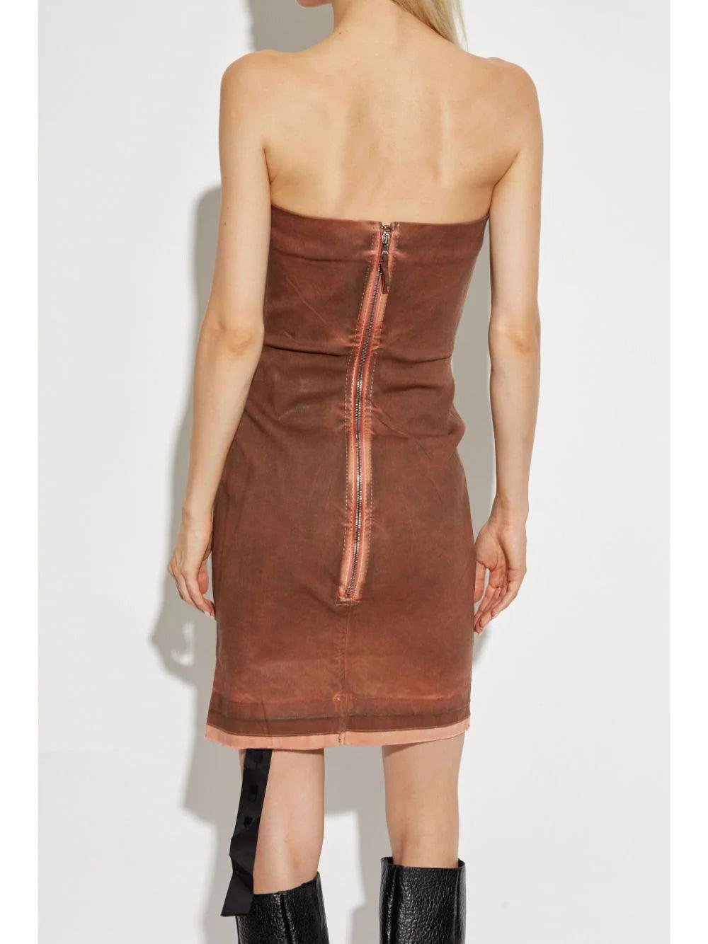 Rick Owens DRKSHDW Splintered denim bustier dress Promozione Limitata