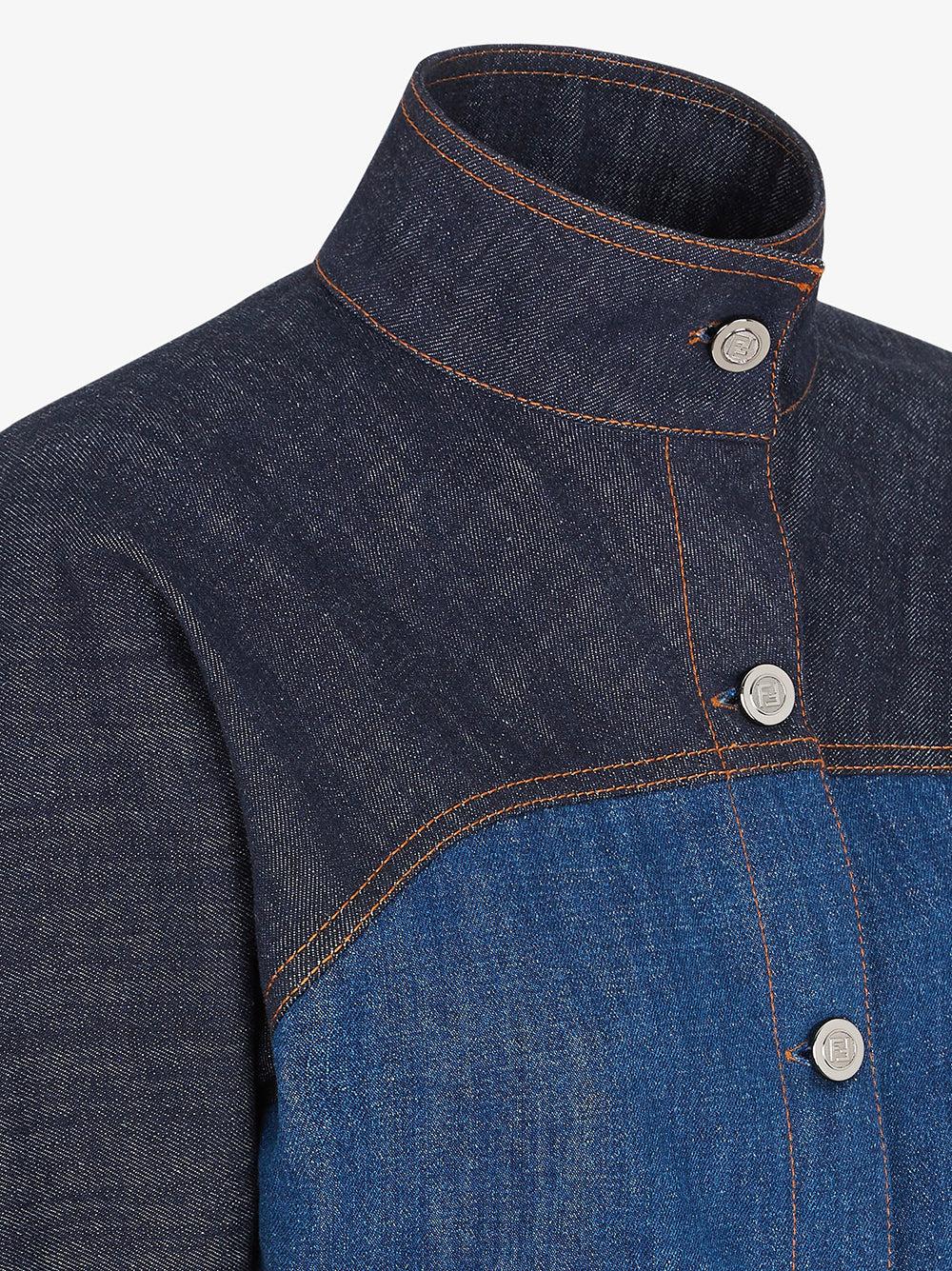 FENDI Blue two-tone denim jacket Offerta