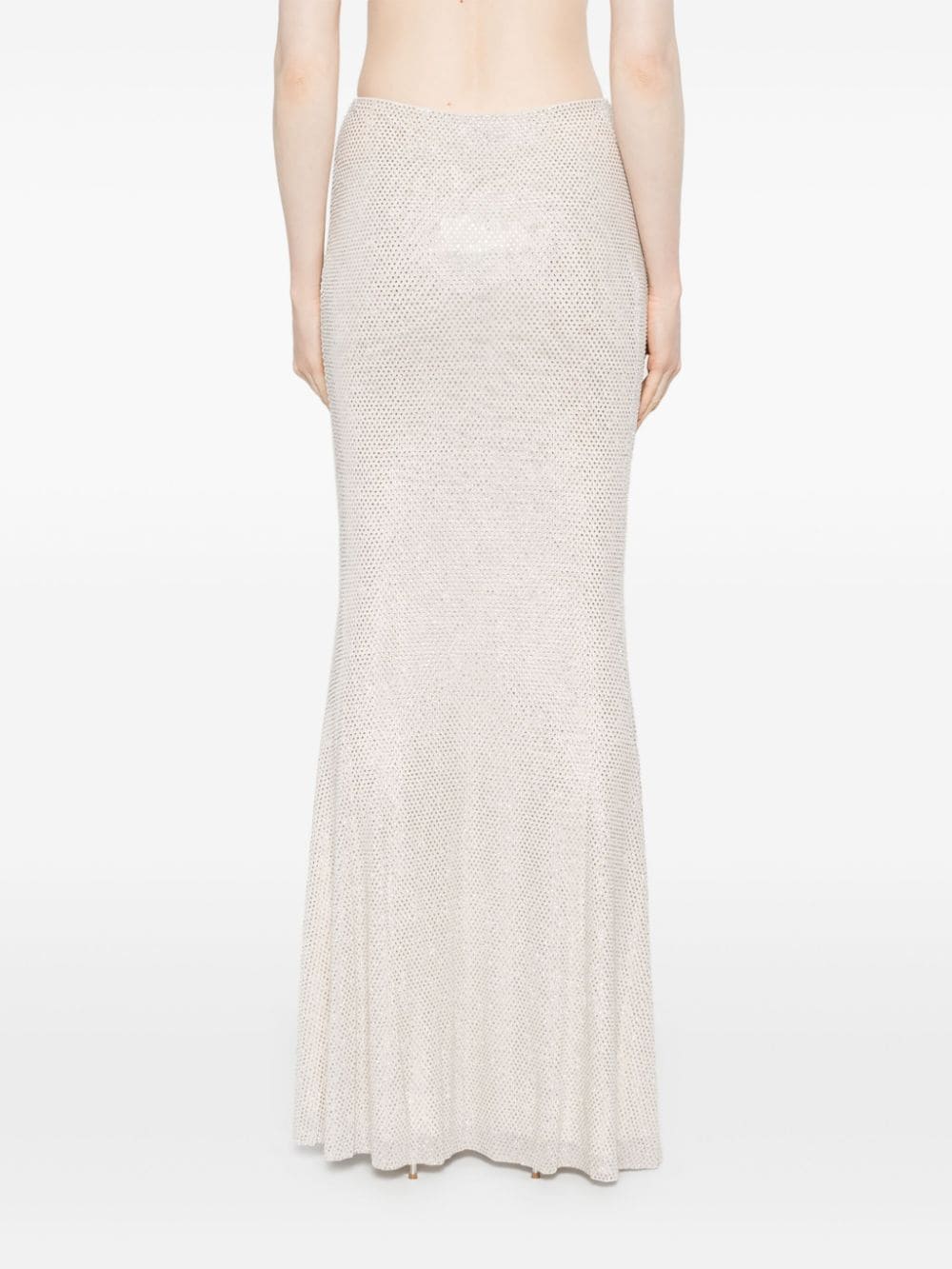 SELF PORTRAIT Rhinestone mesh maxi skirt Shopping online