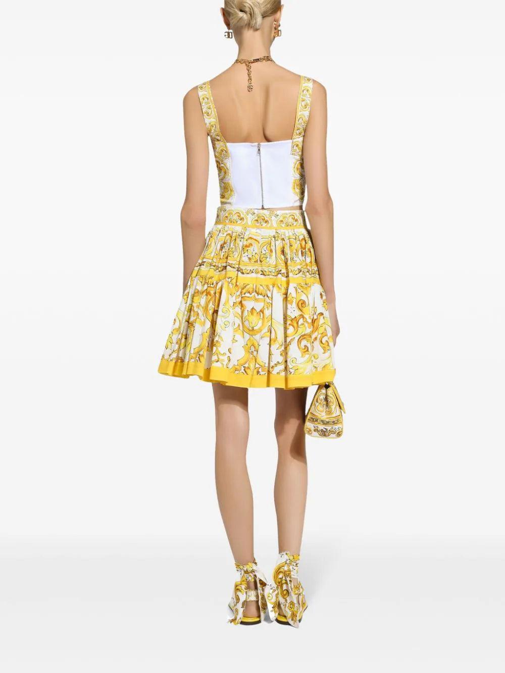 Dolce & Gabbana Short circle skirt in majolica-print Black Friday