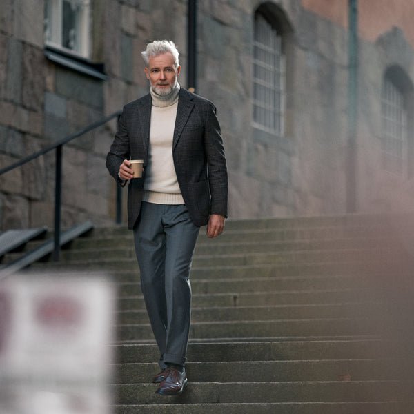 Rota Winter Milano medium grey wool trousers Nuova