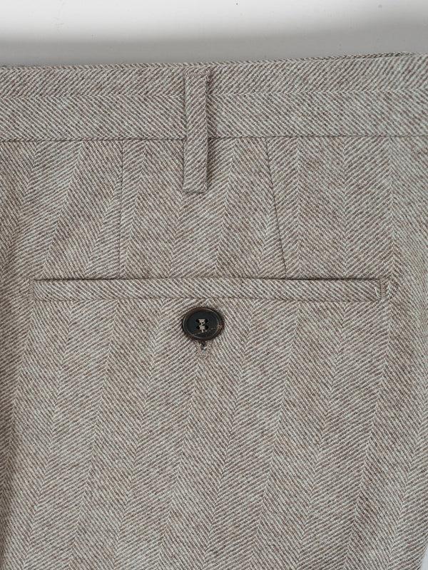 Rota Winter Beige herringbone flannel trousers In Linea