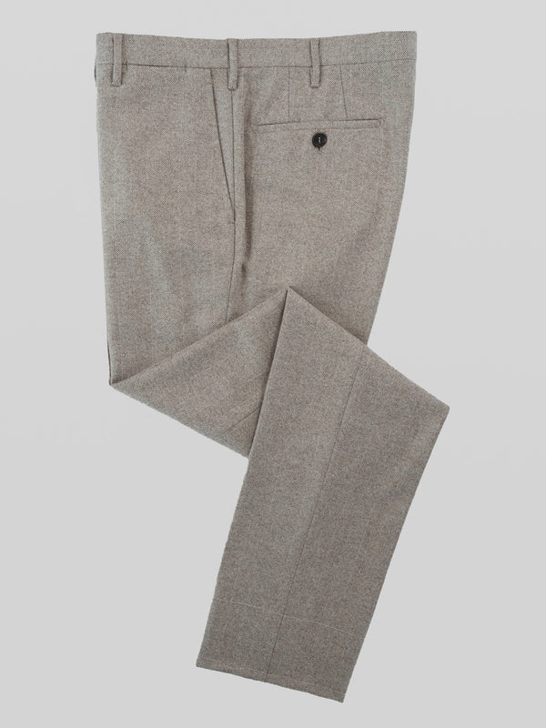 Rota Winter Beige herringbone flannel trousers In Linea