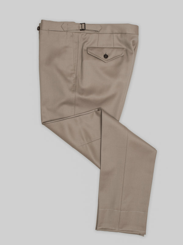 Rota Winter Beige pair of regular fit cavalry twill wool trousers Qualità
