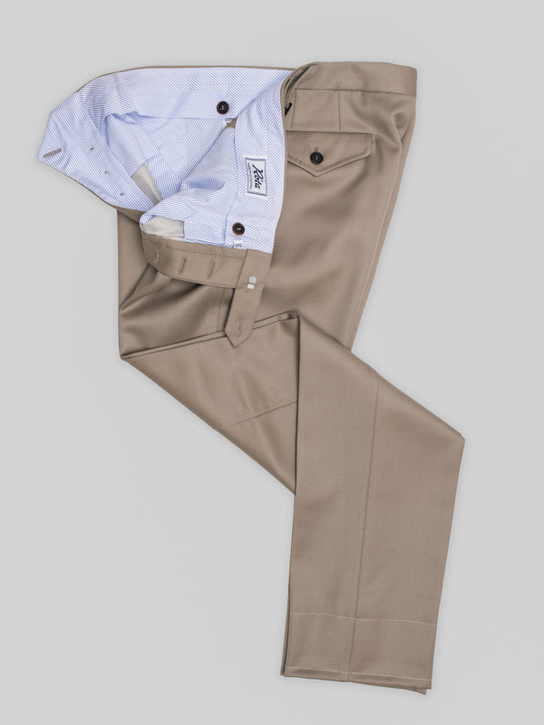 Rota Winter Beige pair of regular fit cavalry twill wool trousers Qualità