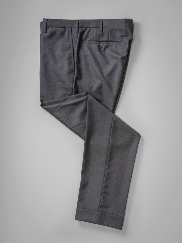Rota Winter Dark grey pair of regular fit worsted wool trousers Spedizione Gratuita