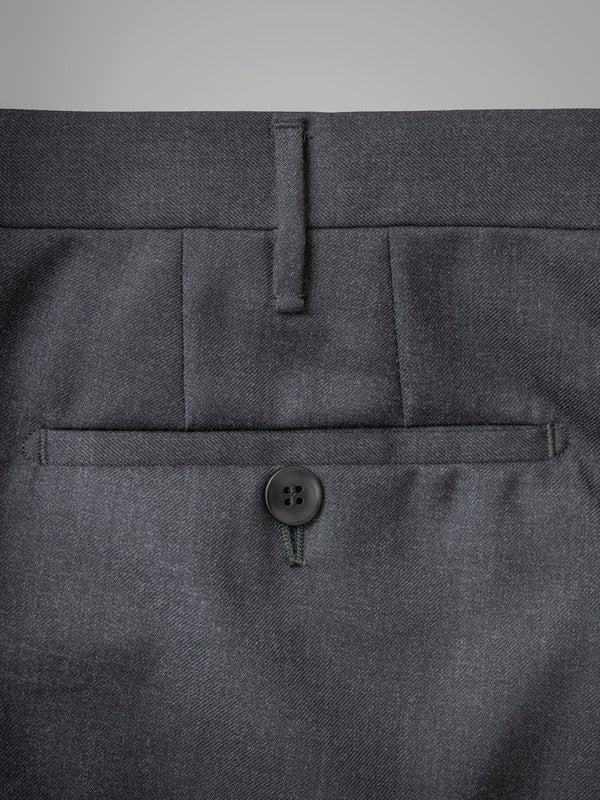 Rota Winter Dark grey pair of regular fit worsted wool trousers Spedizione Gratuita