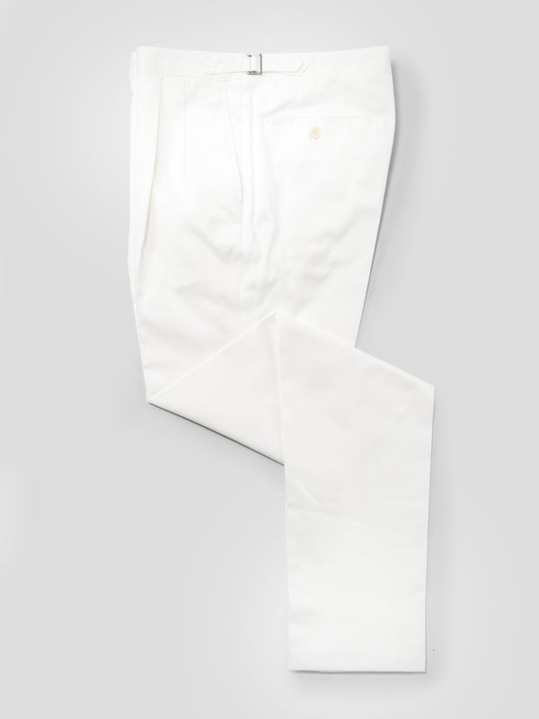 Rota Summer White pair of regular fit cotton trousers Affare Del Giorno